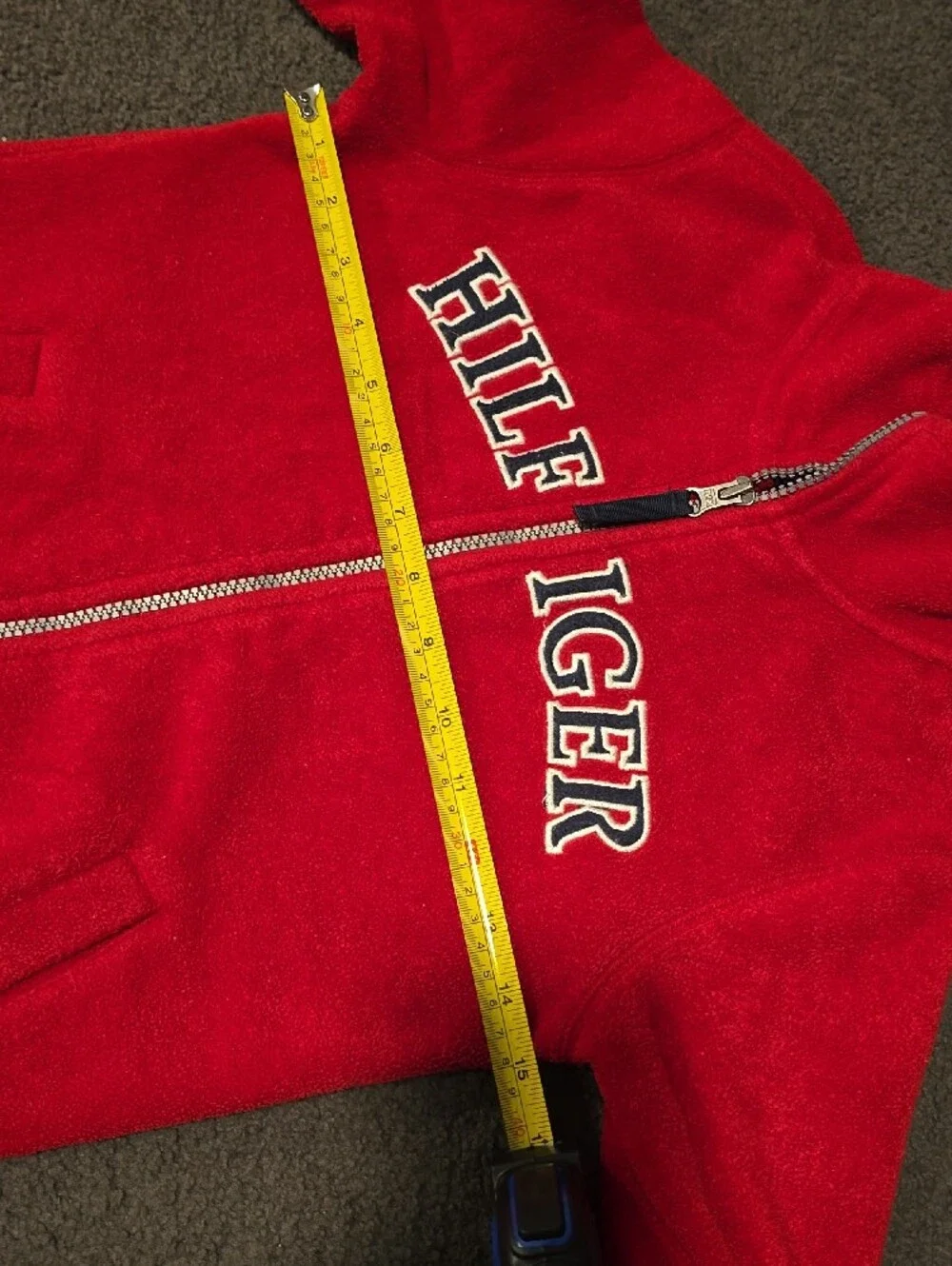 Tommy Hilfiger Navy and Red Fleece Zip Jacket